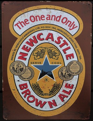 Newcastle Brown Ale Aluminium Garage Art Metal Sign 30cm x 20cm - 12 Inches x 8 Inches