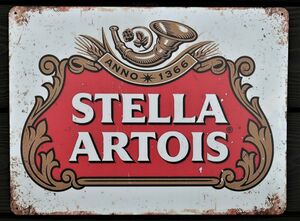 Stella Artois Pub Bar Metal Garage Sign Wall Plaque Vintage mancave A3 17x12 Inches