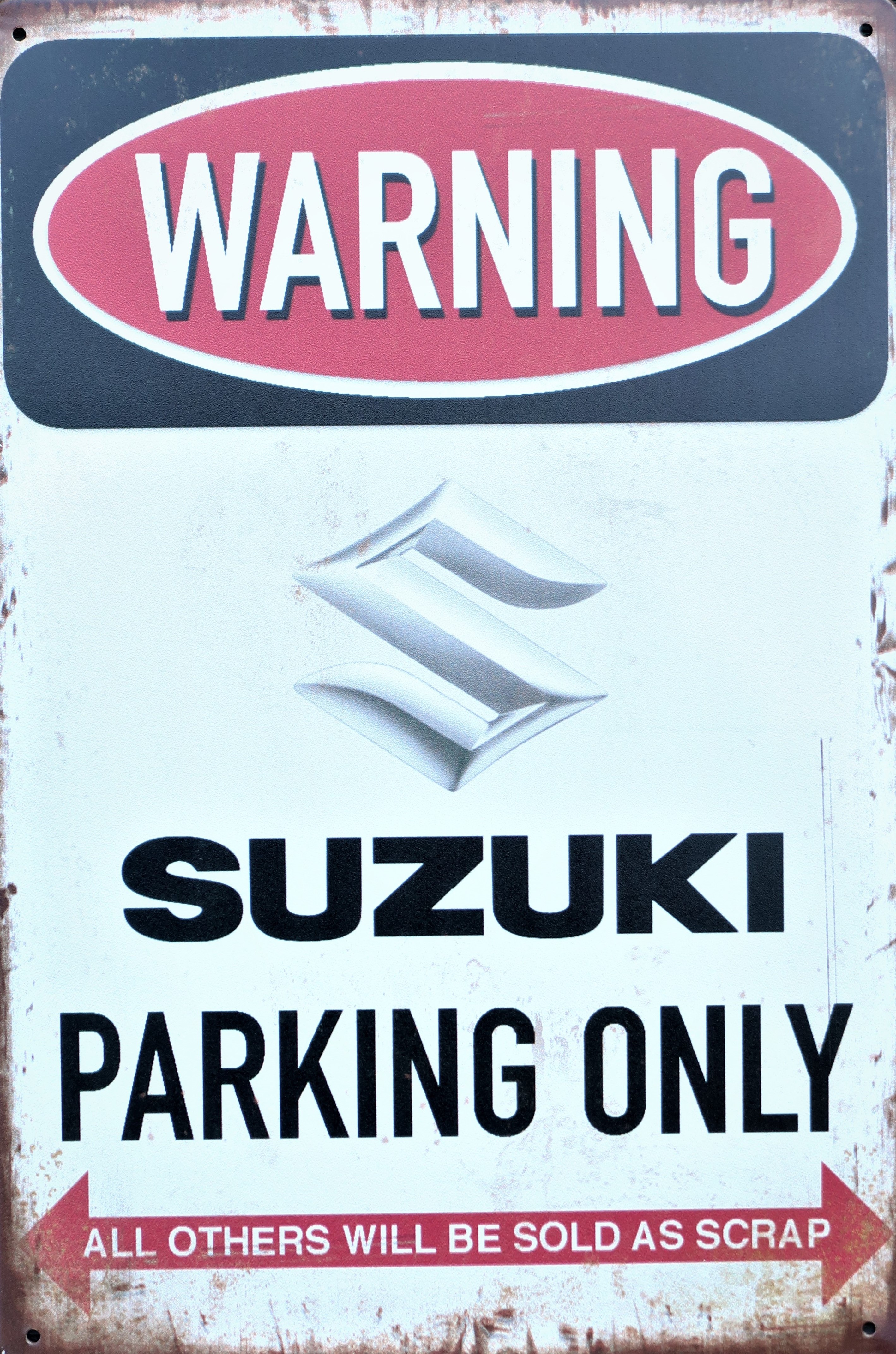 Suzuki Parking Only Motorbike Motorcycle Metal Aluminium Garage Art Metal Sign