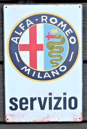 Alfa Romeo Car Metal Aluminium Garage Art Metal Sign