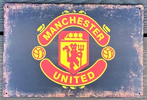 Manchester United Football Club Metal Garage Sign