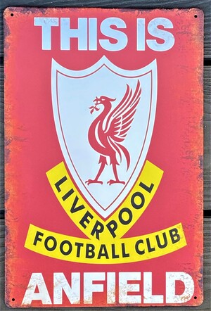 Liverpool Football Club Metal Garage Sign