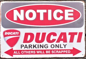 Ducati Parking Only Motorbike Motorcycle Metal Aluminium Garage Art Metal Sign