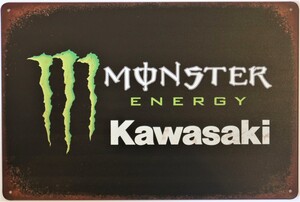 Kawasaki Monster Motorcycle Aluminium Garage Art Metal Sign 30cm x 20cm - 12 Inches x 8 Inches