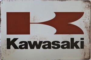 Kawasaki Motorcycle Aluminium Vintage Garage Art Metal Sign A3/A4 Size