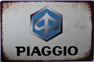 Piaggio Motorcycle Aluminium Garage Art Metal Sign 30cm x 20cm - 12 Inches x 8 Inches