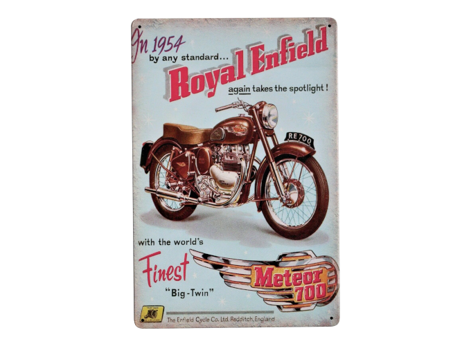 Royal Enfield Metal Garage Signs Vintage Motorcycle