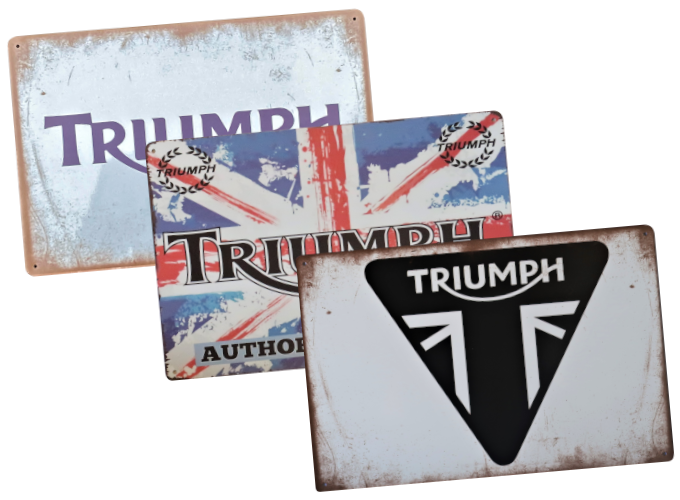 Triumph Metal Garage Signs Vintage Motorcycle