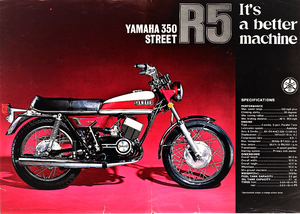 Yamaha 350 RS Street Promotional Motorcycle Poster - Size A3/A4