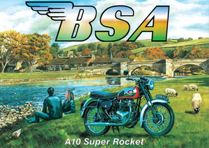 BSA A10 Super Rocket Motorcycle Poster Print Size A3/A4