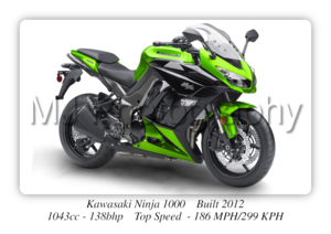 Kawasaki H2 750 Motorcycle A3 Size Print Poster on Photographic Paper 